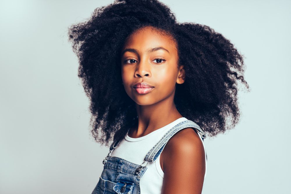 Studio portrait of serious girl