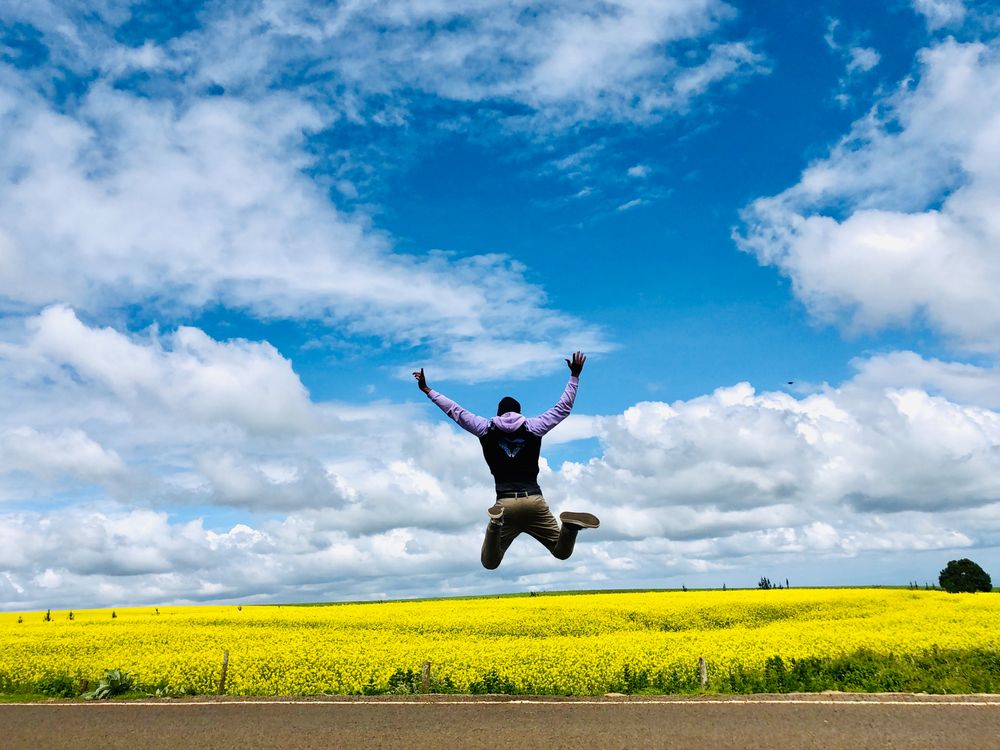 Man jumping in the air