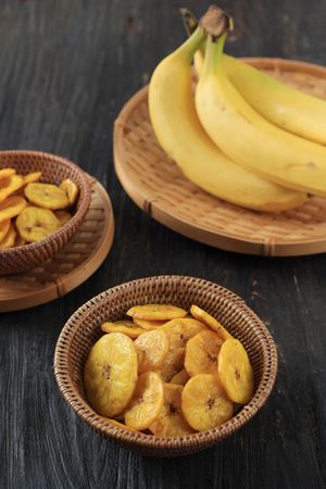 Sliced Banana Coated with Sugar, Banana Chips