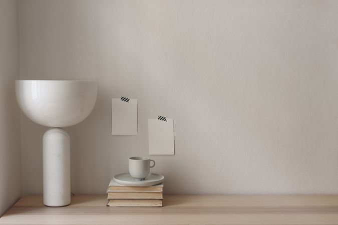 Blank greeting cards mockups mockups taped on wall