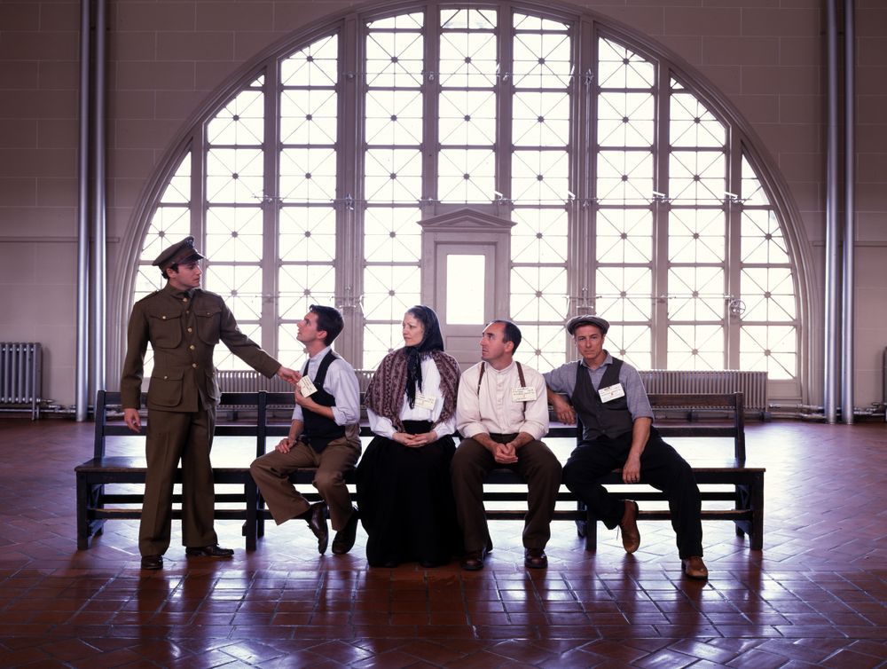 Immigration processing re-enactment inside the Ellis Island, New Jersey