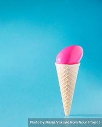 Ice cream cone with pink egg 43KEj4