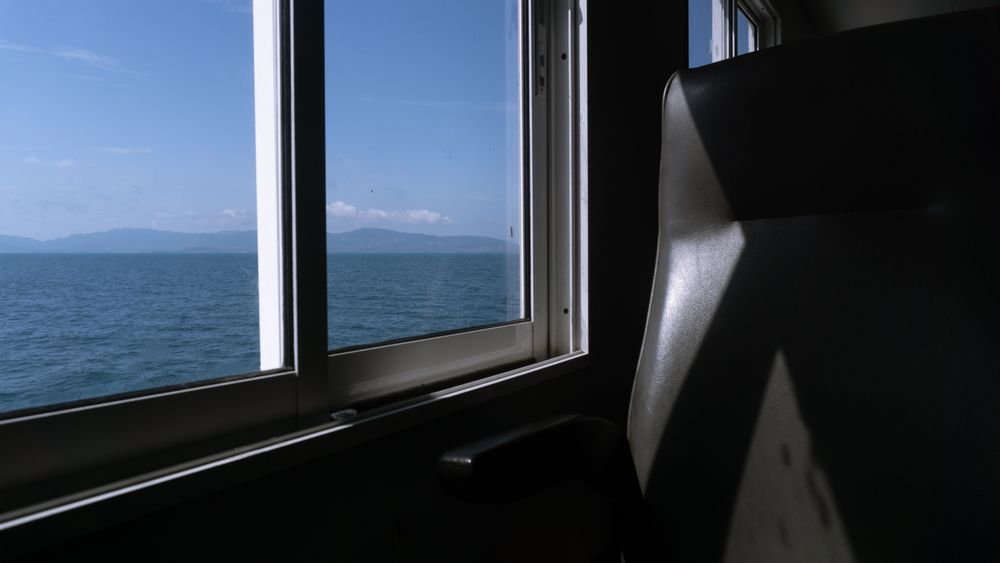 Sea through a window