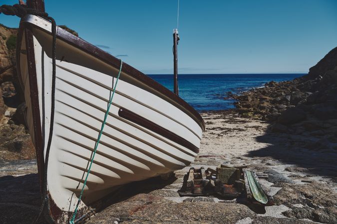 Small boat in the sand
