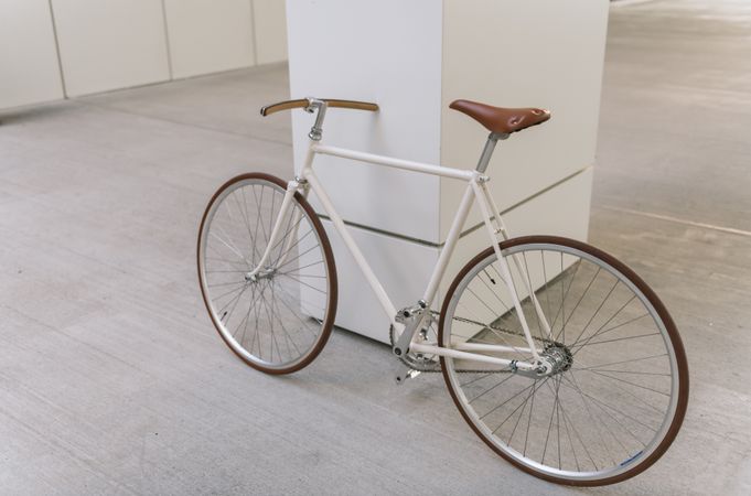 Bicycle parked outside modern building
