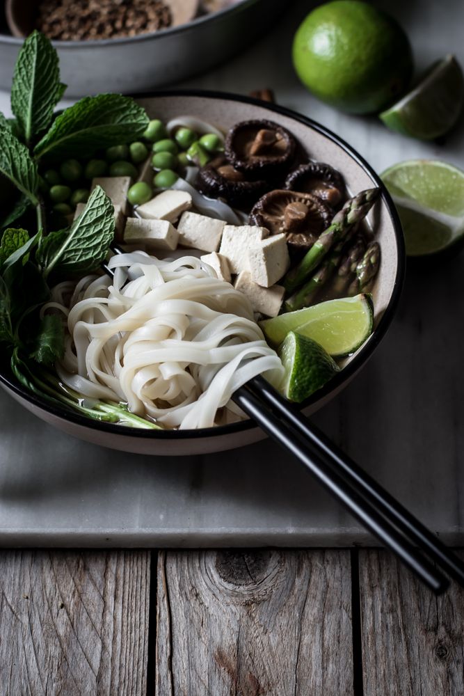 Pho soup with noodles