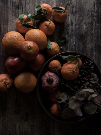 Citruses on wooden table