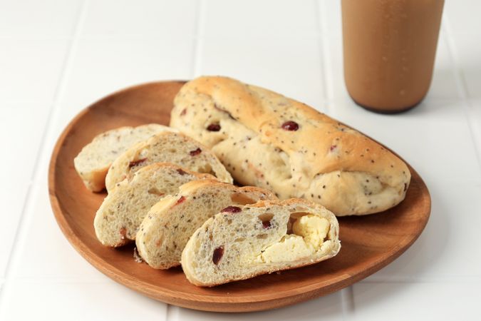 Sliced Roti Macan, Cranberry Cheese Sourdough Bread