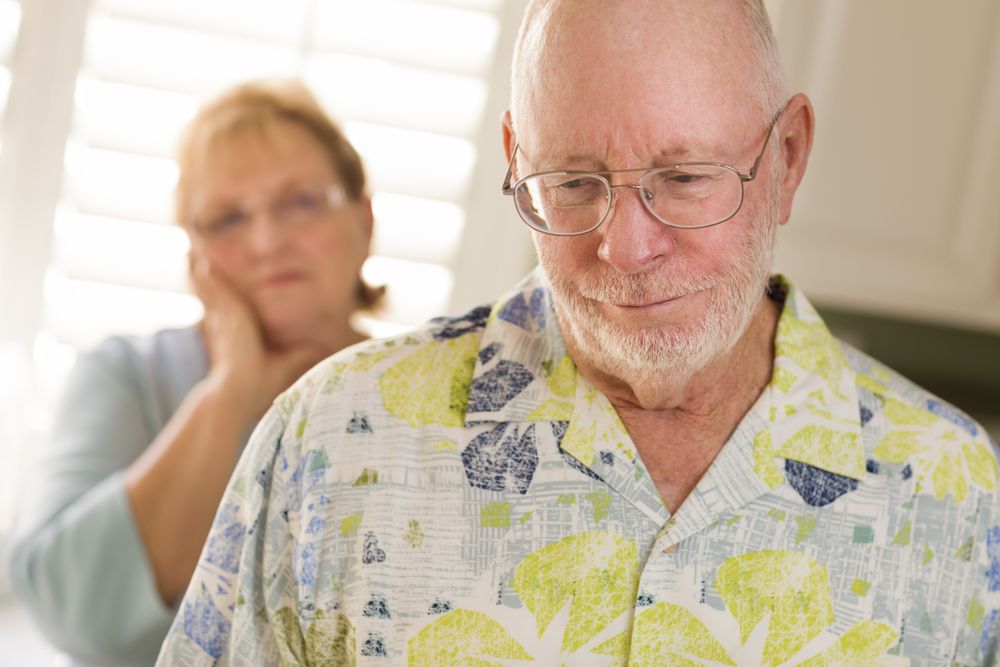 Older Adult Couple in Dispute or Consoling