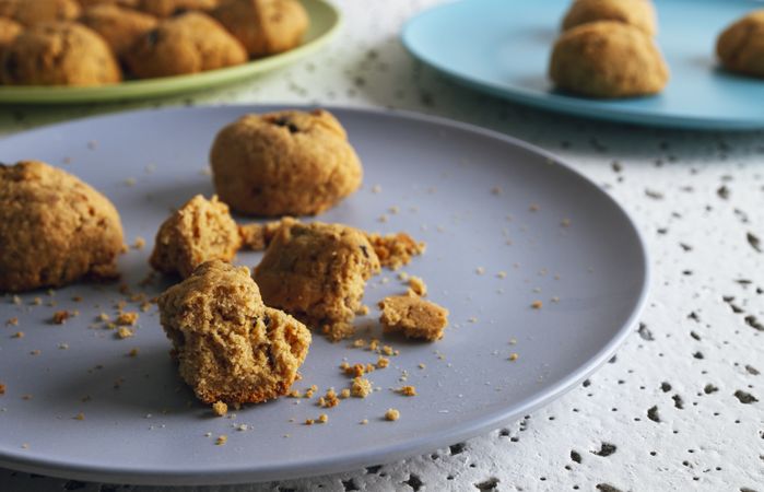 Tasty homemade cookies with chocolate crumbs