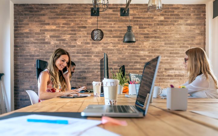People working in a coworking office