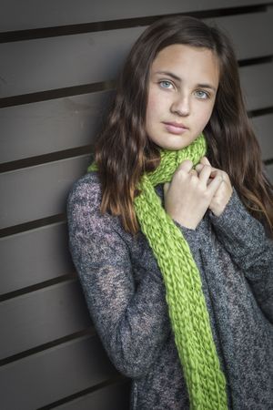Portrait of Young Pretty Blue Eyed Girl