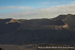Bromo active volcano, seen from Cemoro Lawang village, in East Java province, Indonesia 4ZRWN4