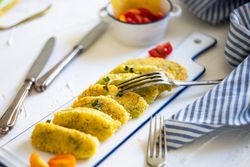 Appetizer of delicious homemade cheese sticks