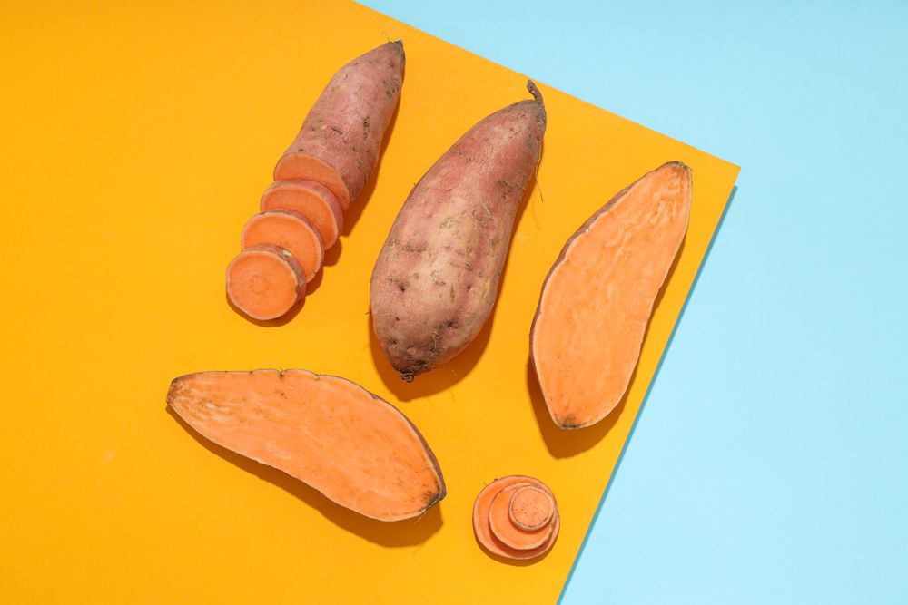 Sweet potato, concept of healthy food, vegetables