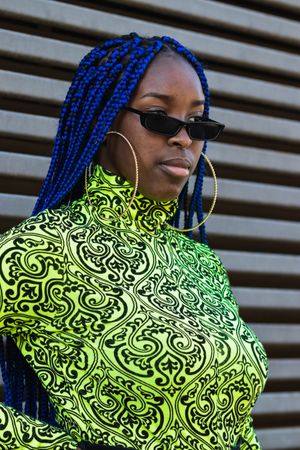 Stylish woman on city street