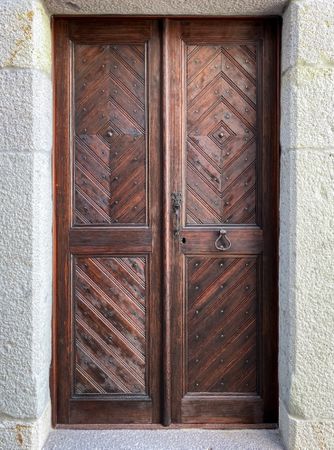 Patmian wood paneled door