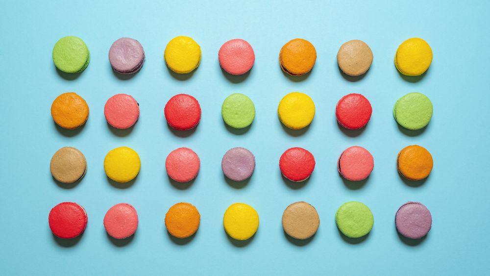 Homemade macarons flat lay