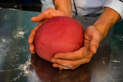 Hands of person making pasta