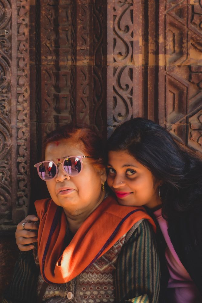 Woman and a younger woman smiling