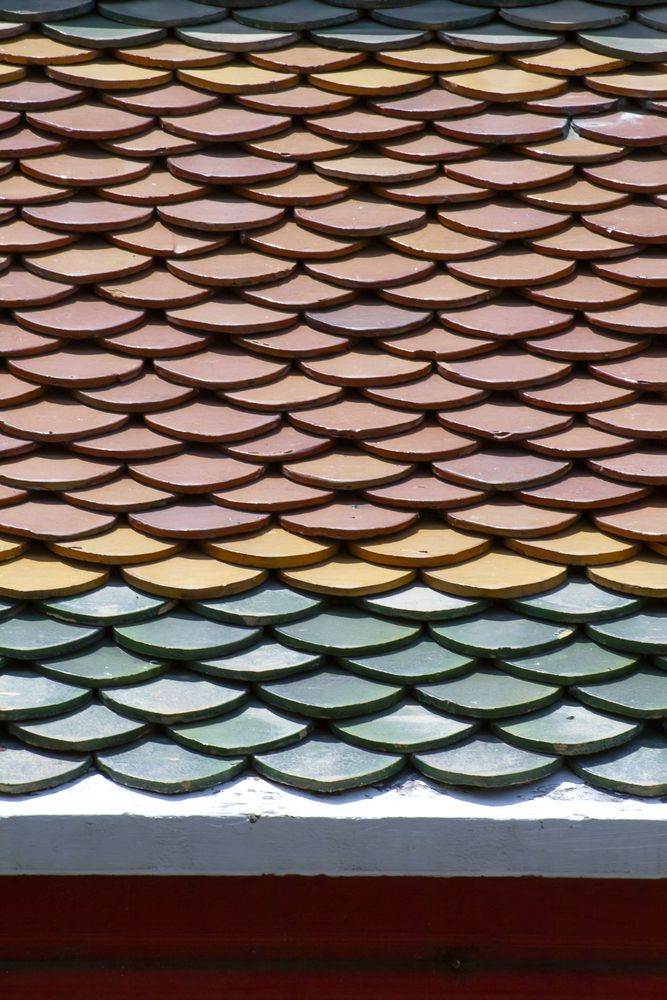 Roof tiles in macro style.