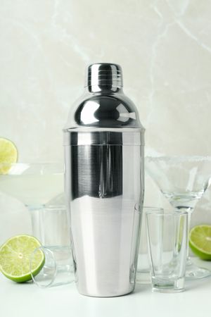 Concept of preparing alcohol drink or cocktail, shaker