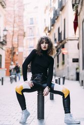 Young pretty woman posing in Madrid streets