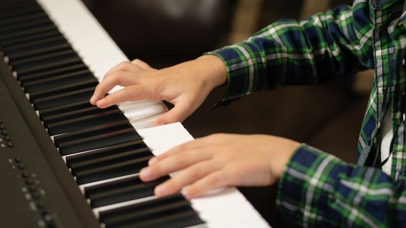 Close-up of Piano Practice