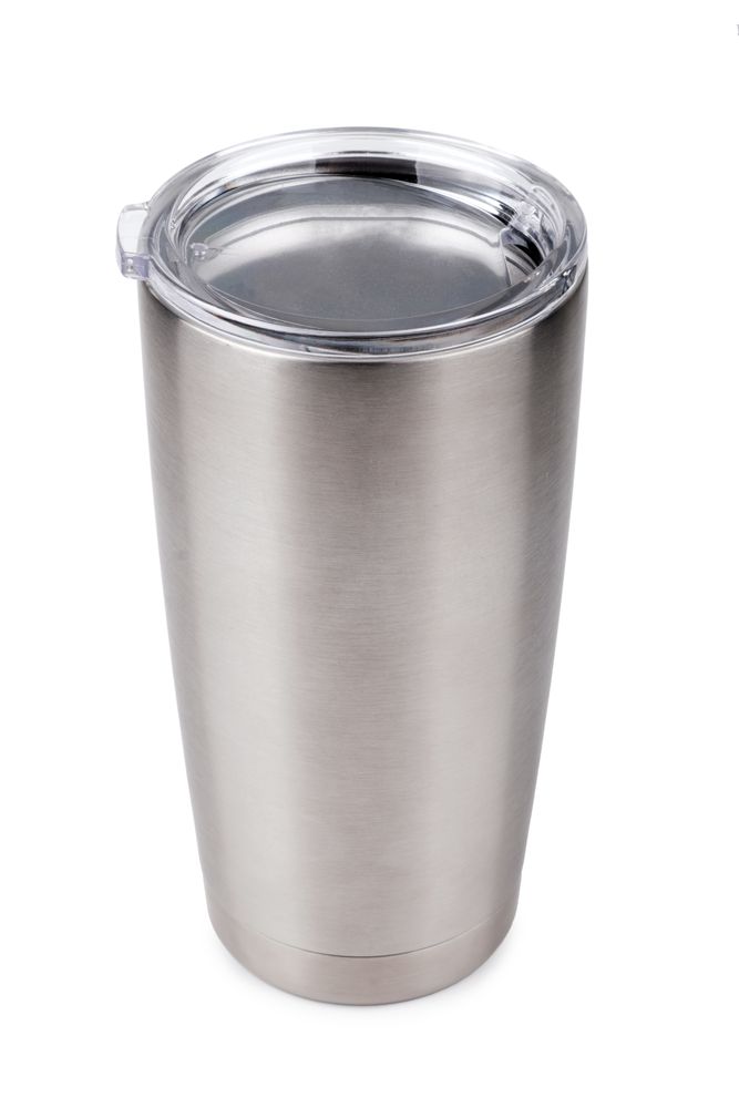 thermos bottle, Tumbler glass on blank background