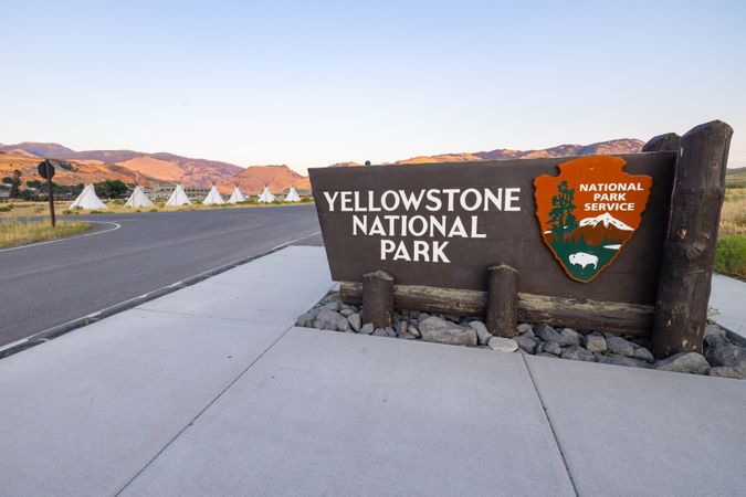 Yellowstone Revealed: North Entrance teepees at sunset (5)