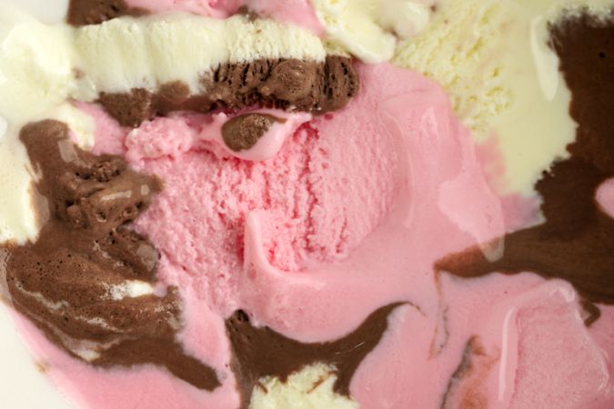 Texture Melted Three Various Color, Neapolitan Ice Cream