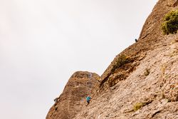 Climbers climbing the mountain of Montserrat,