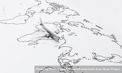 Airplane model going over drawn map 0yoyW4