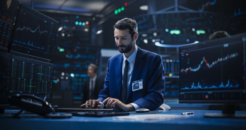 Professional Investor Communicating with Business Partners Online