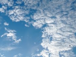 blue sky and cirrocumulus clouds