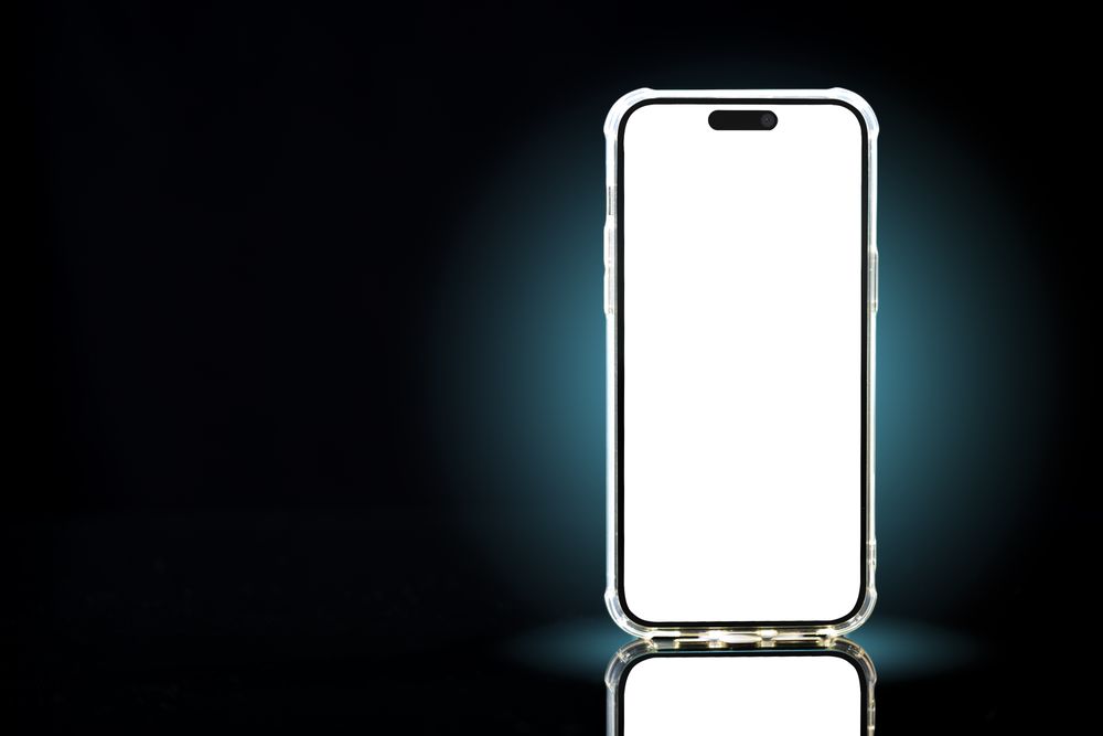 Smartphone mockup with light glass