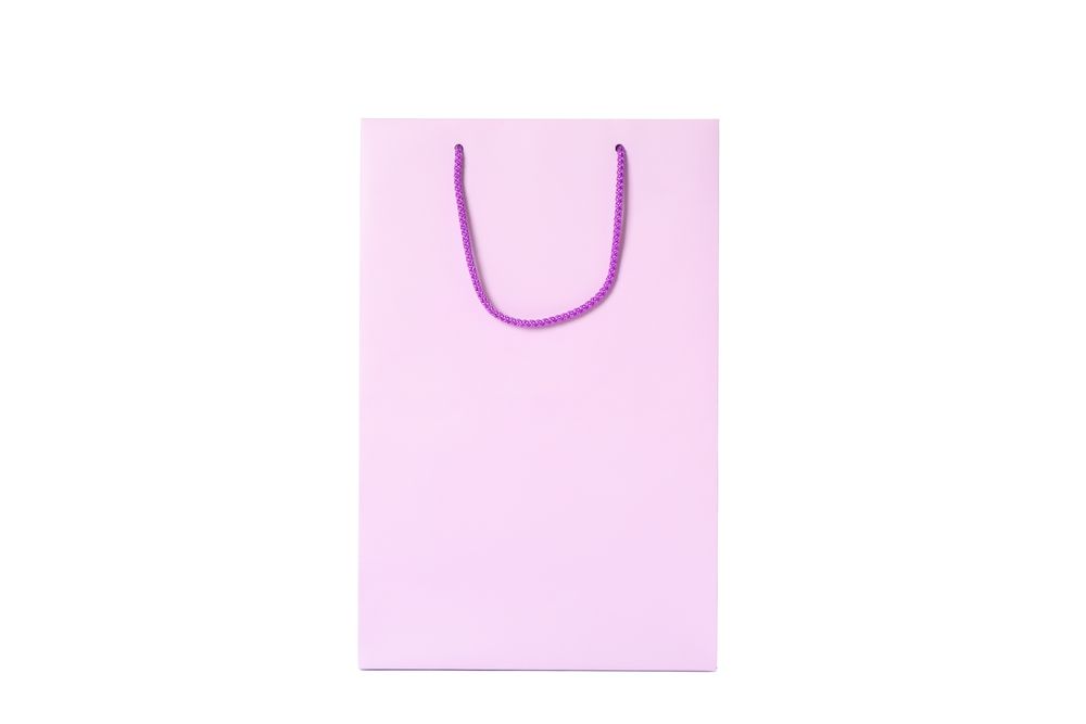 Purple paper bag isolated on blank background