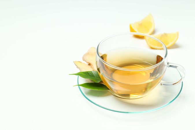 Cold treatment, healthcare concept - tea with ginger