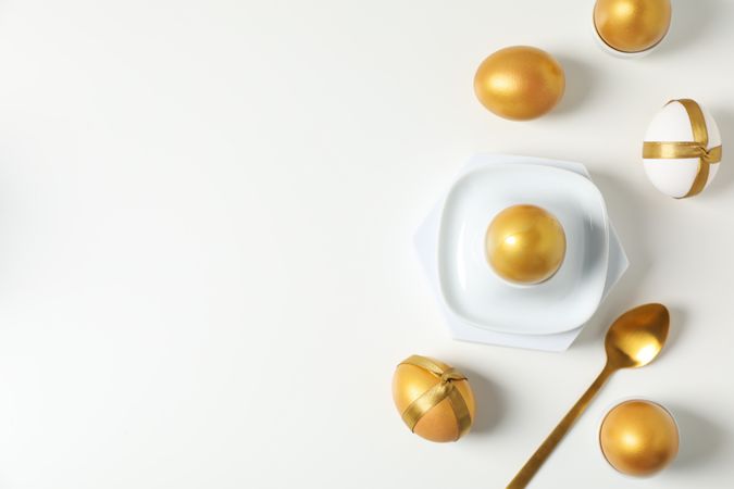 Pension rewards, returns and investment funding concepts, golden eggs
