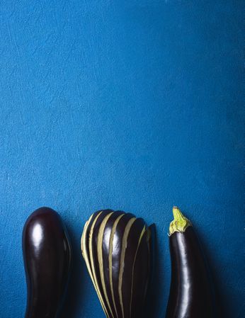 Sliced aubergine harvest