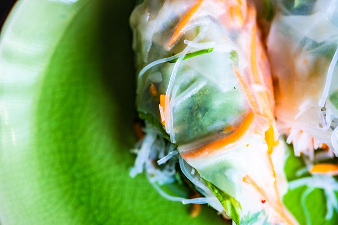 Close up of Vietnamese spring rolls
