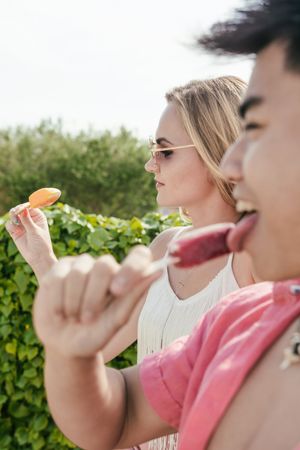Friends eating ice cream