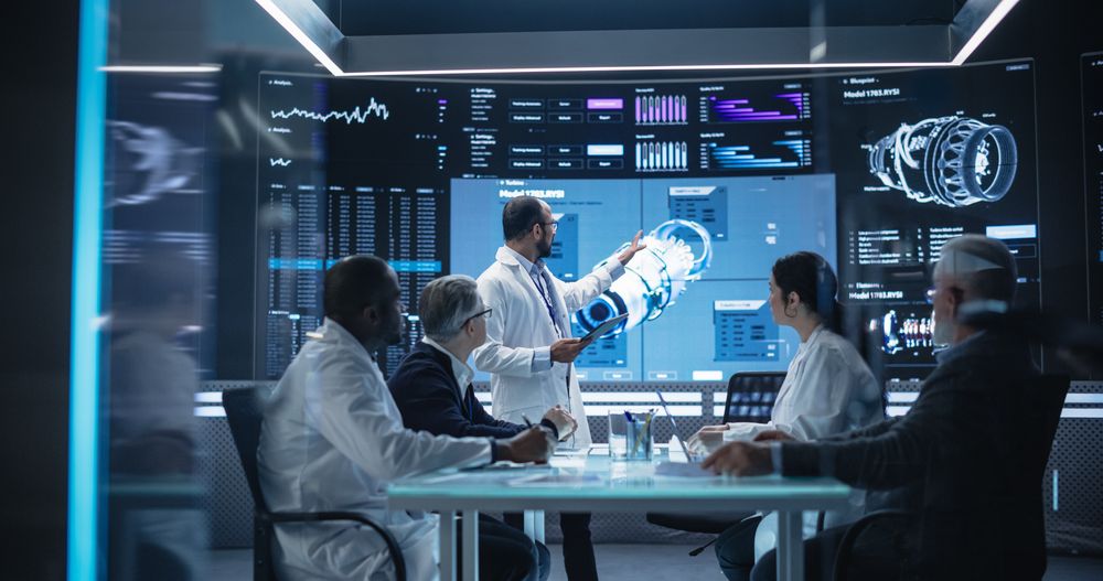Team of Industrial Engineers Having a Meeting in a Research and Development Science Laboratory.