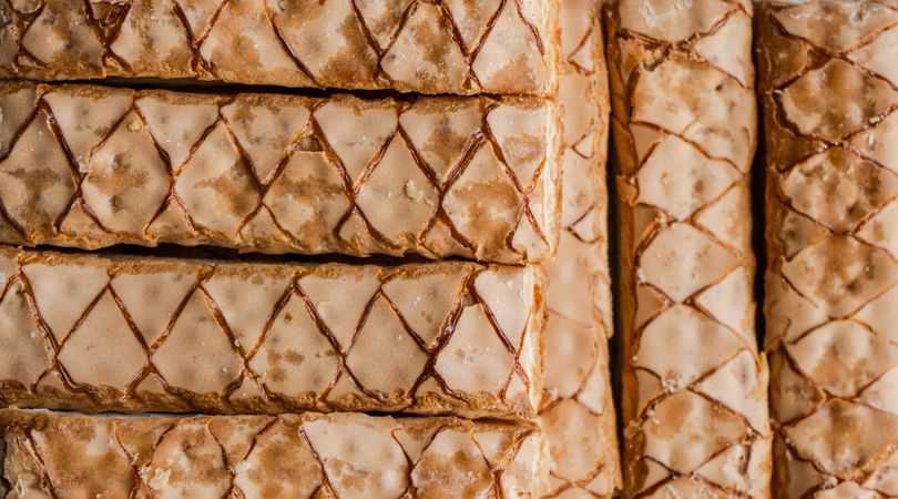 Textured fresh baked puff pastry