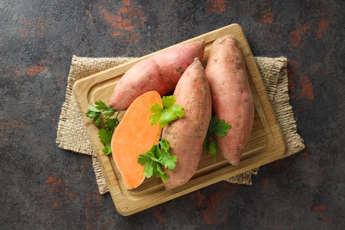 Sweet potato, concept of healthy food, vegetables