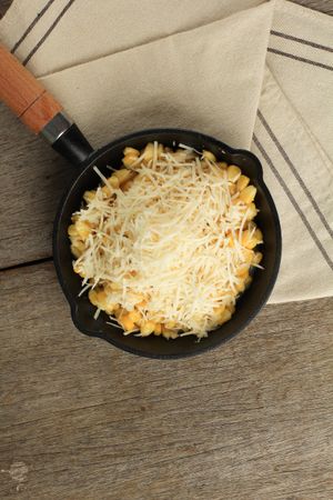 Korean Baked Corn Cheese on Cast Iron