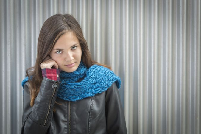 Portrait of Young Blue Eyed Girl