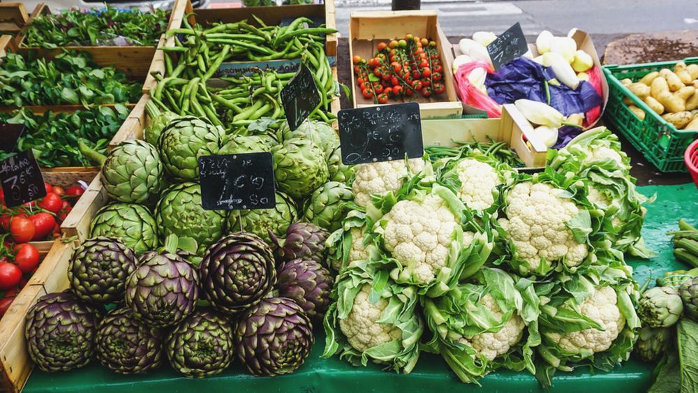 Fresh vegetable in wooden disposable boxes