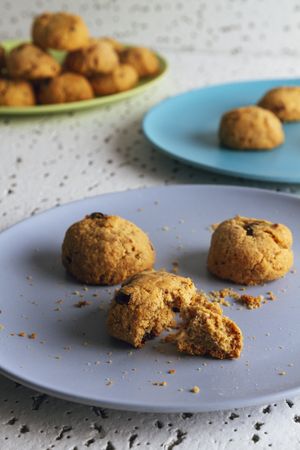 Tasty homemade cookies with chocolate crumbs