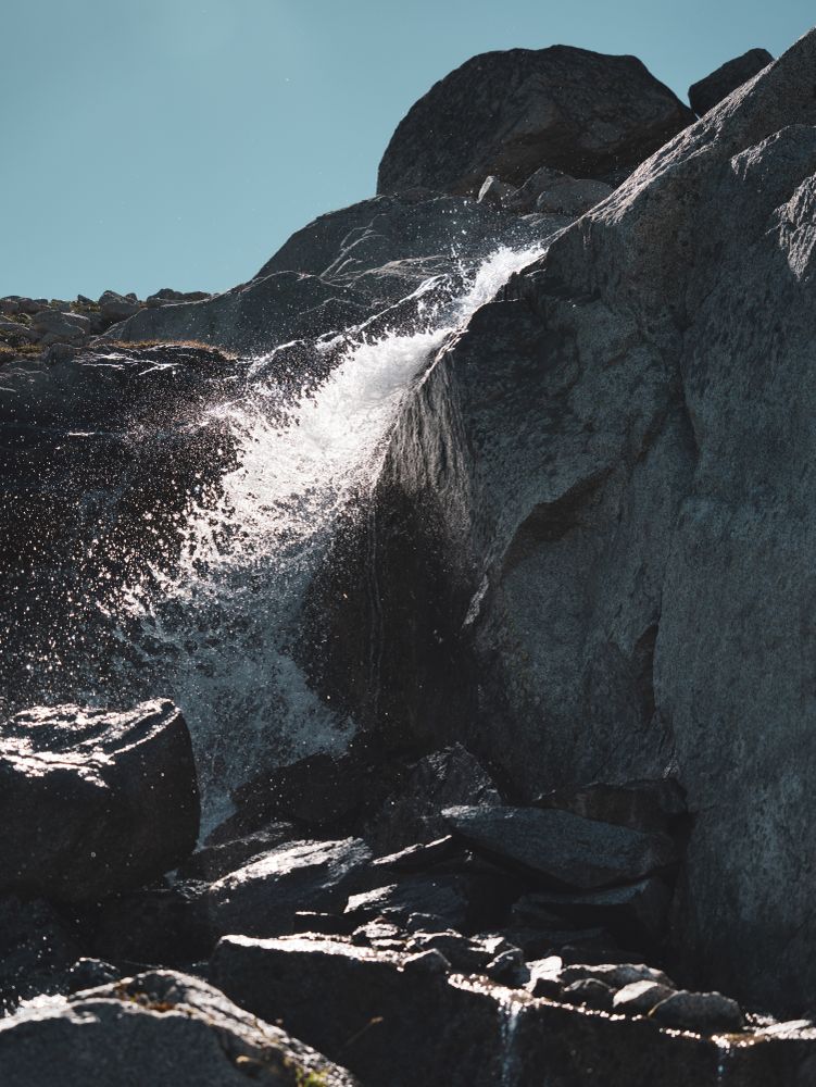 running water in the mountain top
